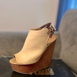 Beige Wedge Sandals